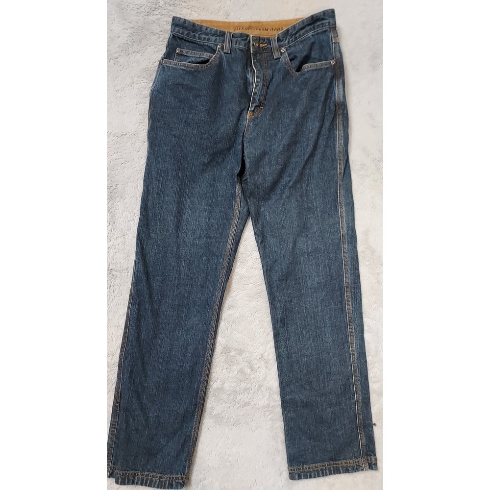 Duluth Trading Jeans Mens 33x34 Flex Ballroom Denim Blue Outdoor Workwear EUC